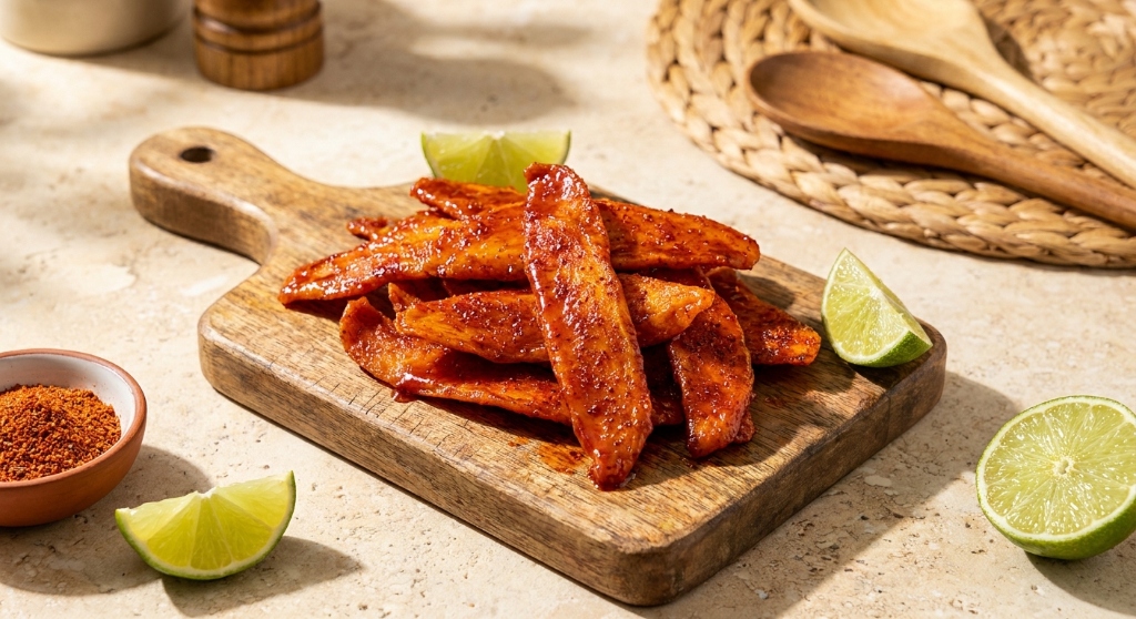 Mangos deshidratados enchilados con chamoy y Tajín